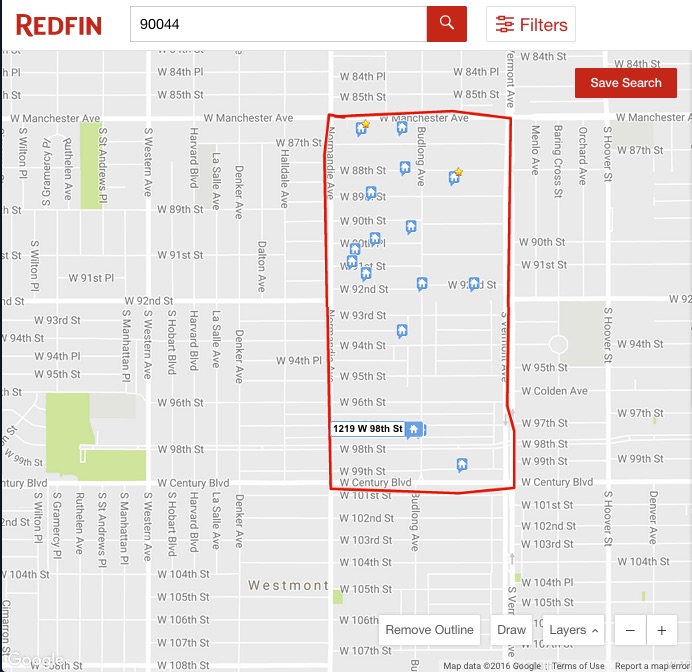 After selecting one year as past sales criteria Redfin returns sixteen comps